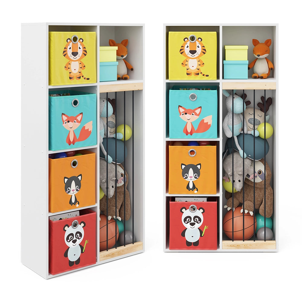 Vicco Libreria bambini Bianco 72 x 143 cm con 4 scatole pieghevoli opt.1