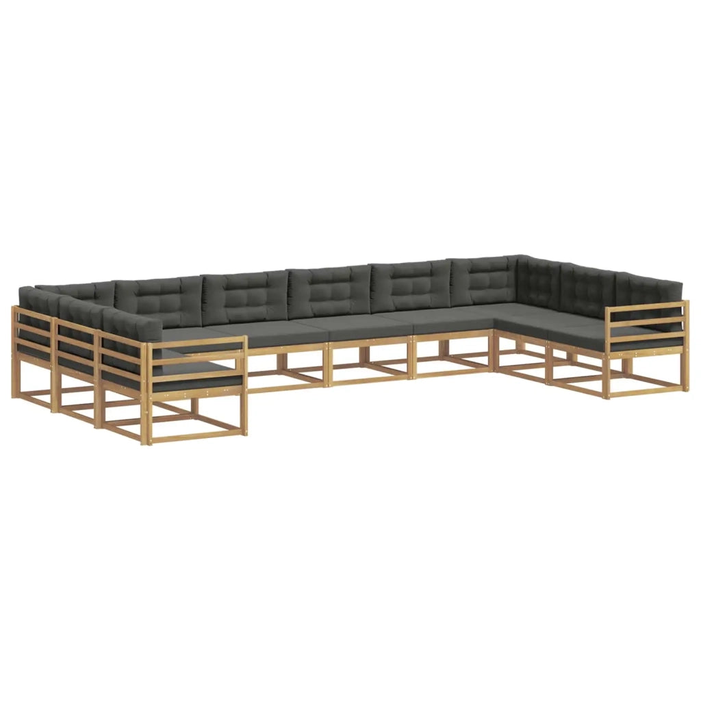 Set di divani da esterno 10 pz Bianco e Antracite 3387091