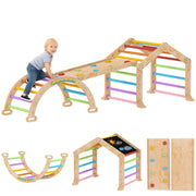 Triangolo di arrampicata con scivolo reversibile e altalena ¨C Xylo ¨C Struttura multicolore per bambini