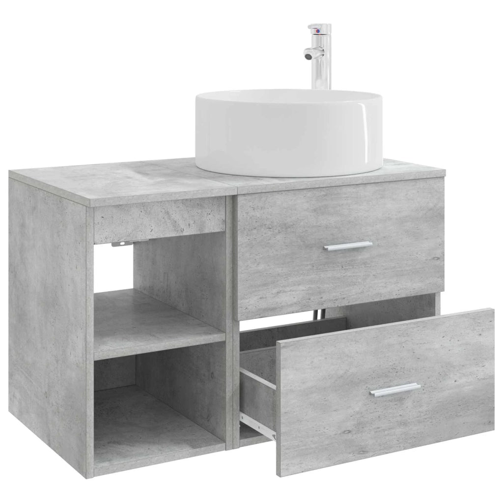 Set di mobili per il bagno 2 pcs Grigio Cemento 3403931