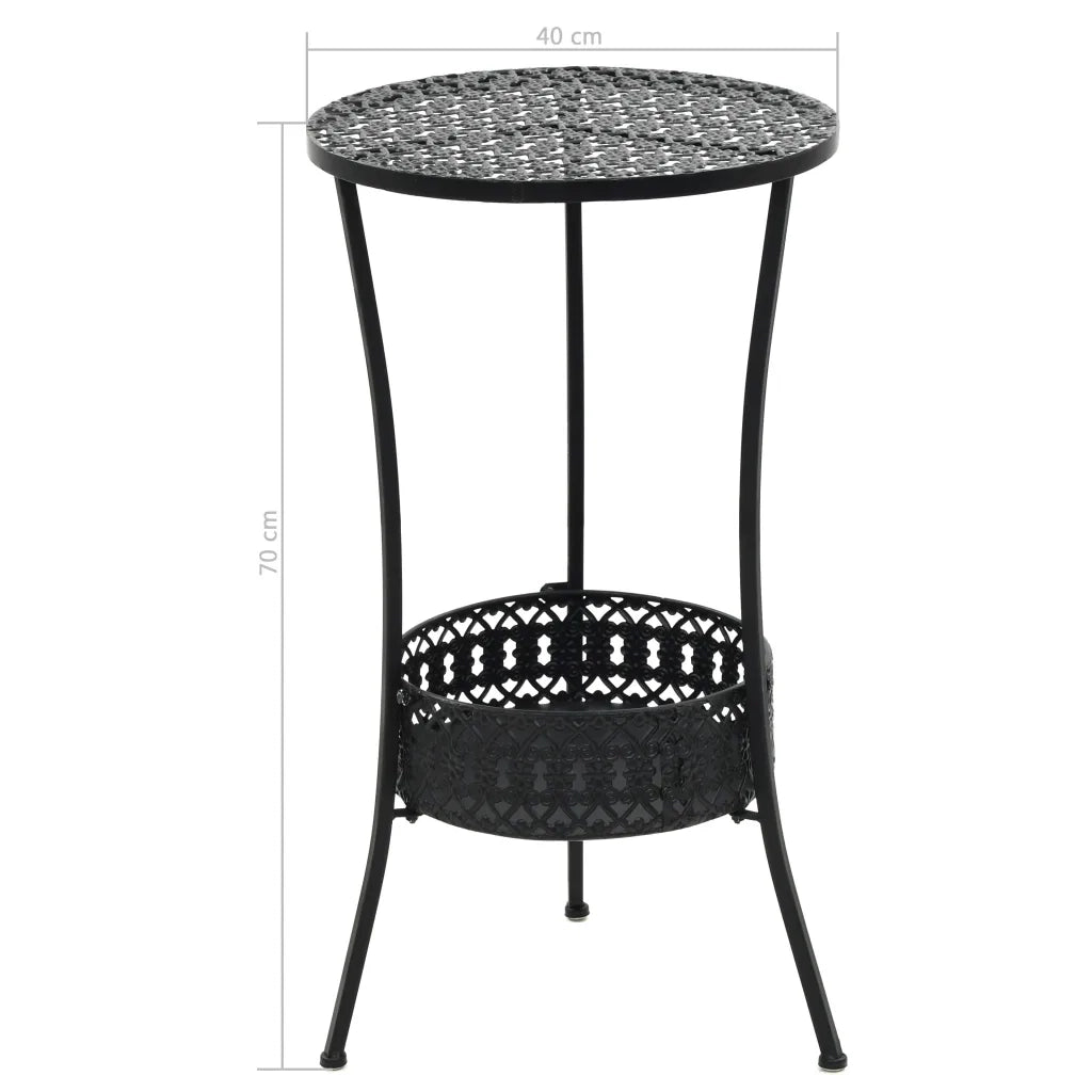 Tavolino da Giardino | Tavolo da Bistrot Nero 40x70 cm in Metallo