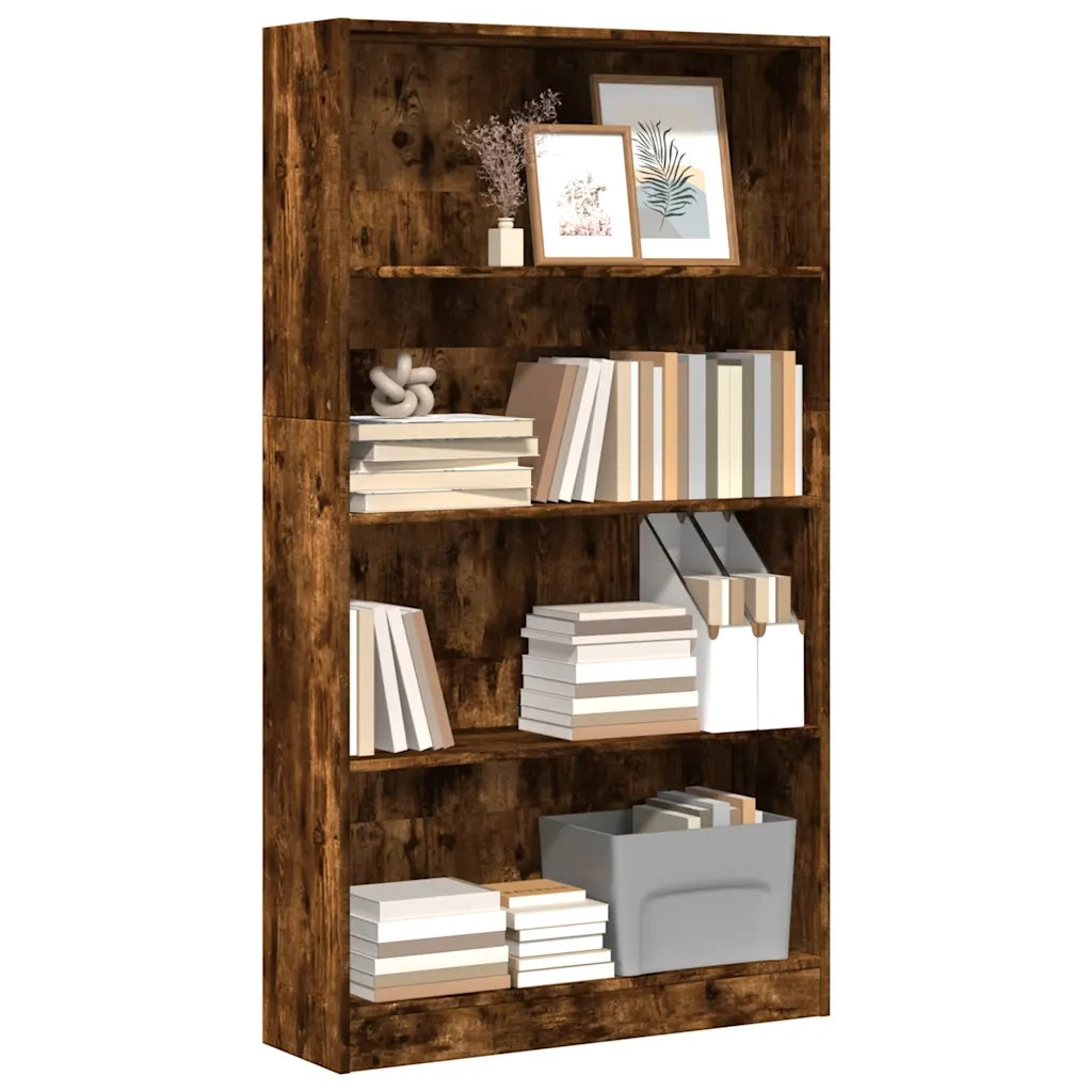 Libreria Rovere Fumo 80x24x143 cm in Legno Multistrato 857848