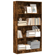 Libreria Rovere Fumo 80x24x143 cm in Legno Multistrato 857848