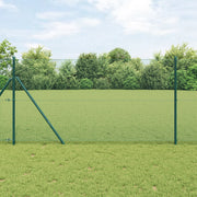 Recinzione in Rete Saldata con 13 Post Verde 1.2x50 m Acciaio