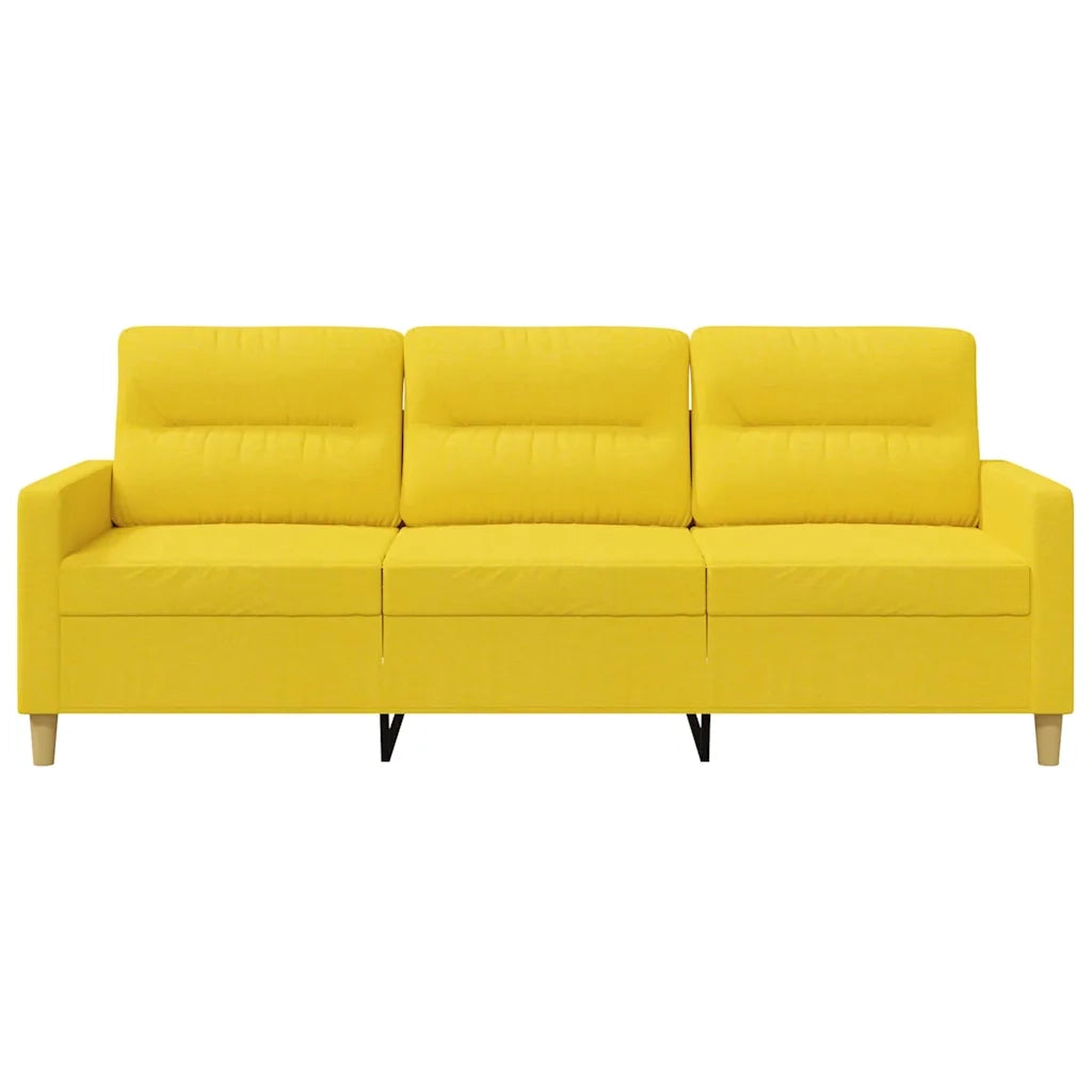 Divano a 3 Posti Giallo Chiaro 180 cm in Tessuto 359248