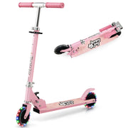 Monopattino pieghevole per bambini 66 x 33 x 80 cm ruote lampeggianti manubrio regolabile design moderno in lega di alluminio rosa 20_0014593