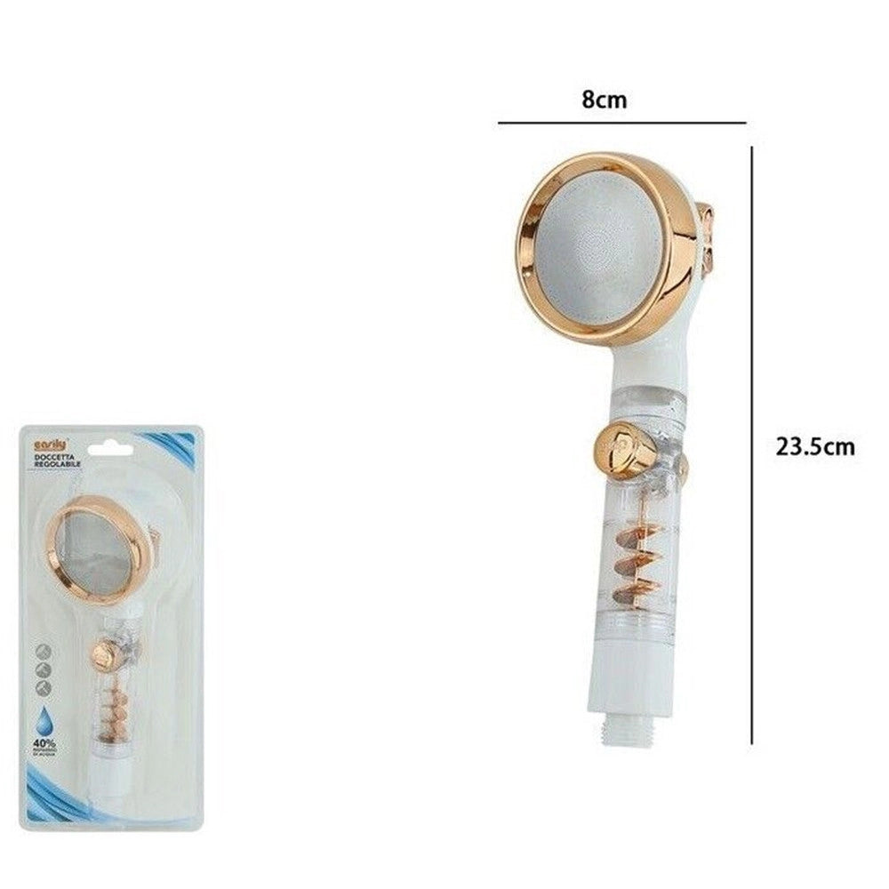 Trade Shop - Doccetta Doccia Bagno Soffione Con Pulsante Stop Multigetto Ventola A Spirale 87532 -