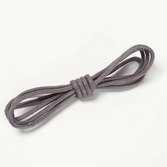 Due paia di cinture di scarpe sostitutive sottili e rotonde, verniciate, con diametro di 2,5 mm per scarpe eleganti, stivali Oxford, brogue, derby, Martin, stivali Oxford o da deserto - Grigio chiaro - 0.9m