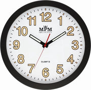 Orologio da Parete con Luce Luminescente, Bianco/Nero, Ø 300 x 40 mm, Motore a Passo di Quarzo, Vetro Minerale, 300 x 40 mm, Decorazione per Parete per Ogni Camera