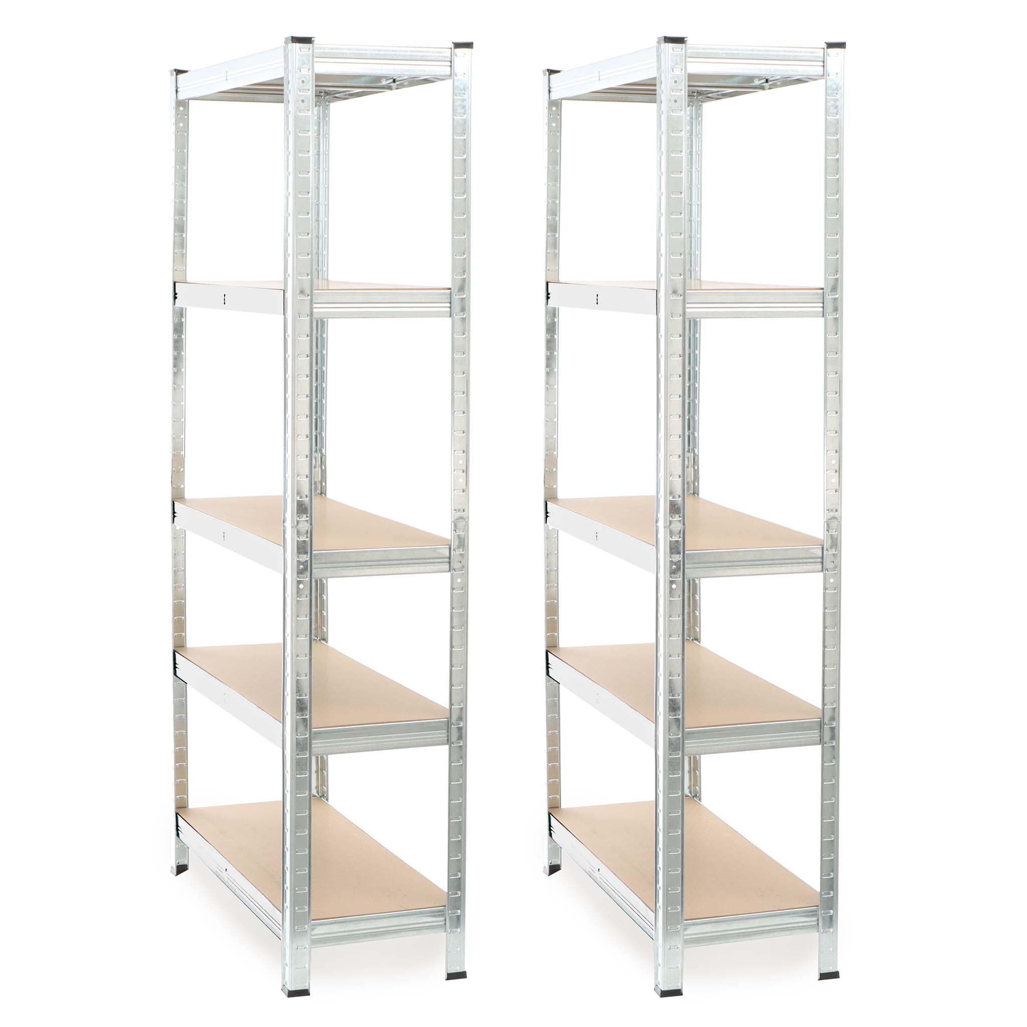 Set 2x scaffali a incastro per carichi pesanti 180x90x30cm Max 875kg l’uno Acciaio 5 ripiani