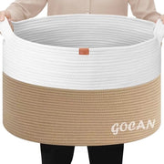 Grande Cassettiera 55 x 35 cm - Cassettiera di Cotone Tessuto per Coperte, Cucina e Giocattoli in Sala da Pranzo
