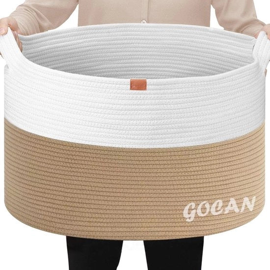 Grande Cassettiera 55 x 35 cm - Cassettiera di Cotone Tessuto per Coperte, Cucina e Giocattoli in Sala da Pranzo