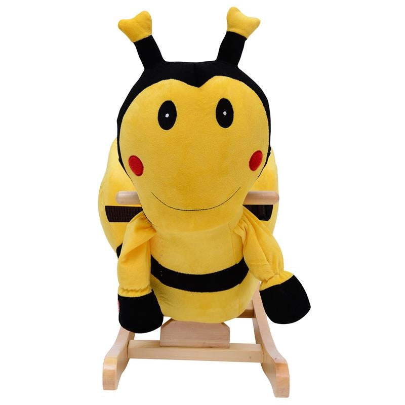 CAVALLO A DONDOLO IN LEGNO APE PER I BAMBINI 60 X 33 X 45CM GIALLO E NERO