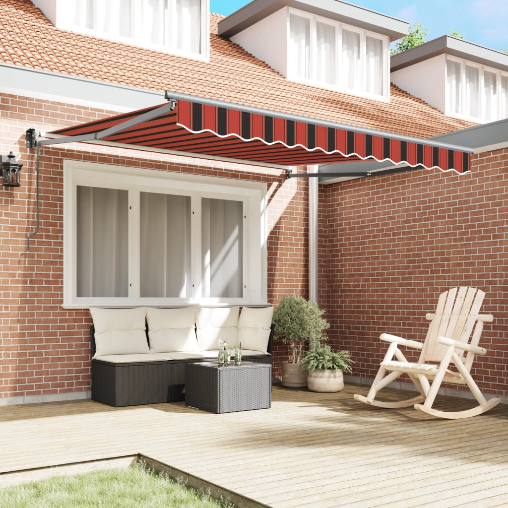 Tenda Retrattile Automatica Arancione e Marrone 300x250 cm