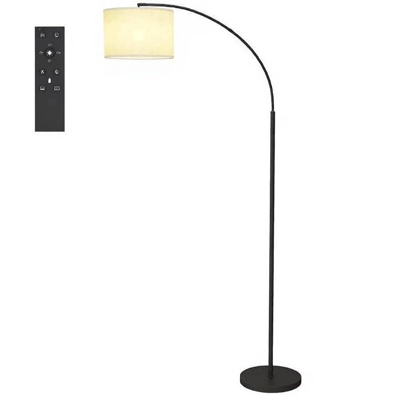 LAMPADA DA TERRA Dimmerabile 104,2x32x180,6 cm Metallo e Tessuto Nero/Crema