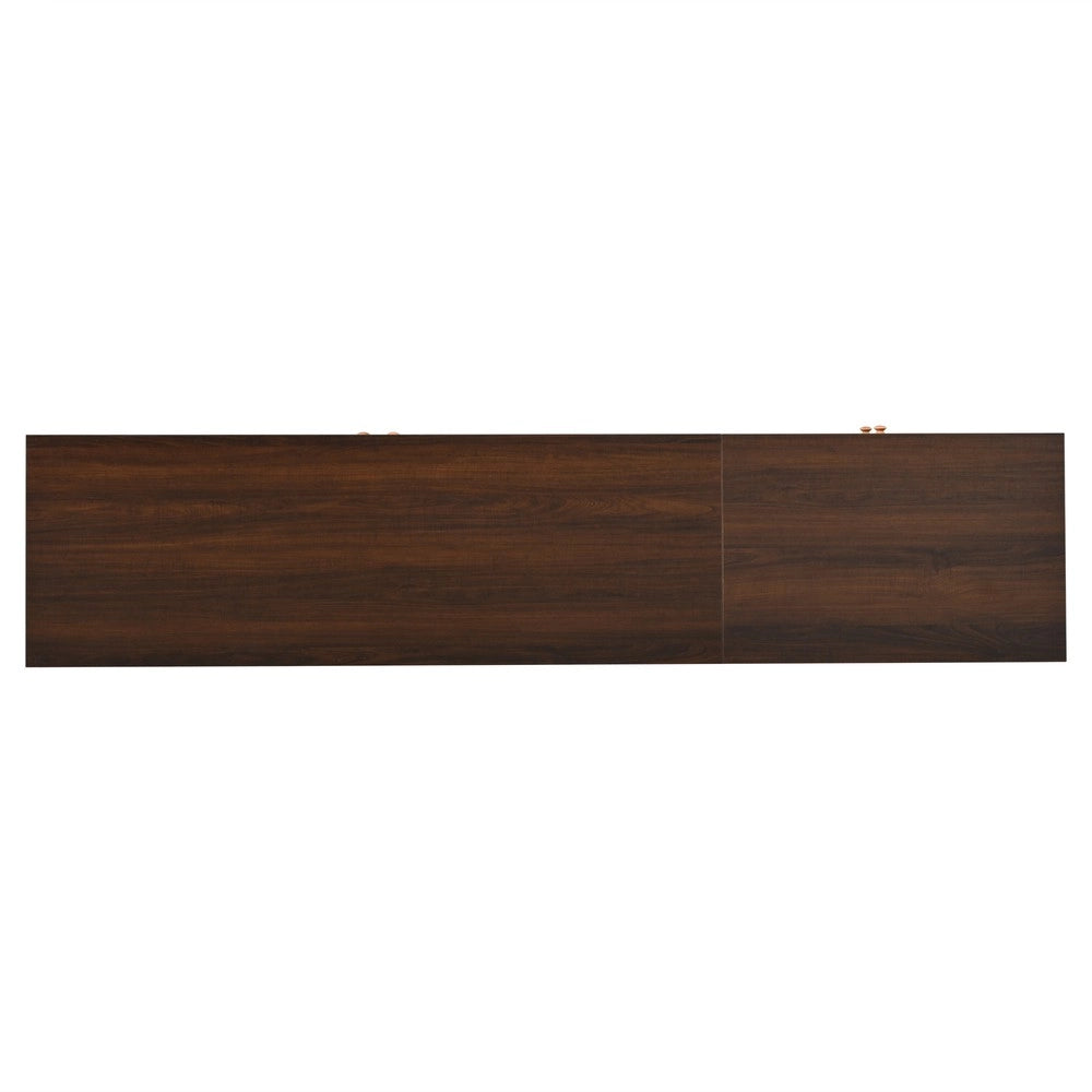 Mobile TV grande in noce - Zephmum- 180x40x46,5cm- due cassetti e ante scorrevoli