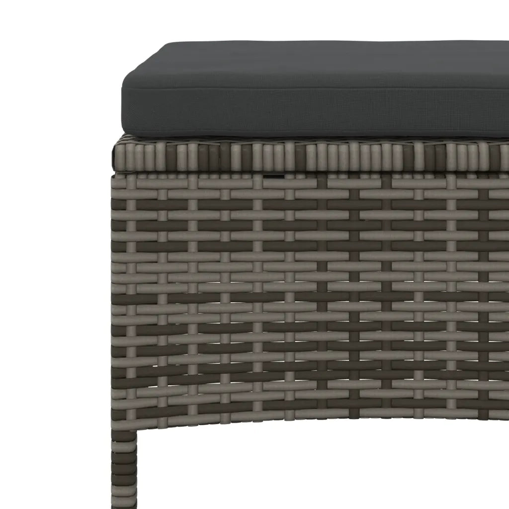 Divano Giardino 2 Posti con Tavolo e Sgabelli-Sofa da Giardino-Divanetto da esterno Grigio Polyrattan 698475