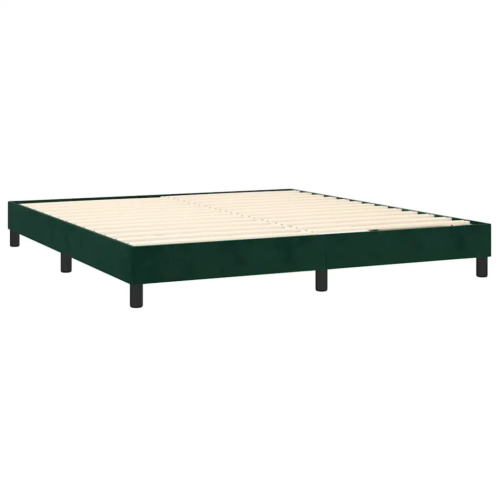Giroletto a Molle con Materasso Verde Scuro 160x200 cm Velluto 3141434