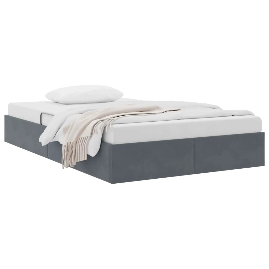 Letto ottomano Grigio Scuro 120 x 200 cm Velluto