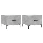 2 pz Tavolini salotto | Tavolino da caff¨¨ | Tavolino da Soggiorno Grigio Cemento 50x50x40 Legno Multistrato