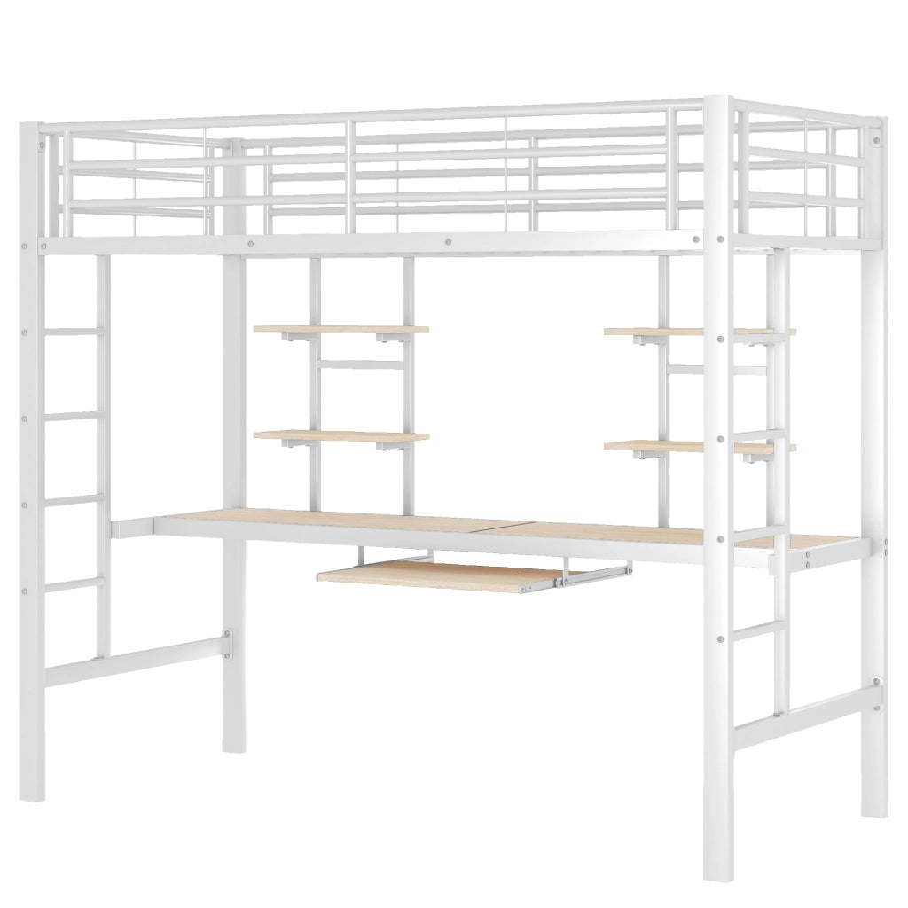 letto a castello metallo bianco 95 x 204 cm