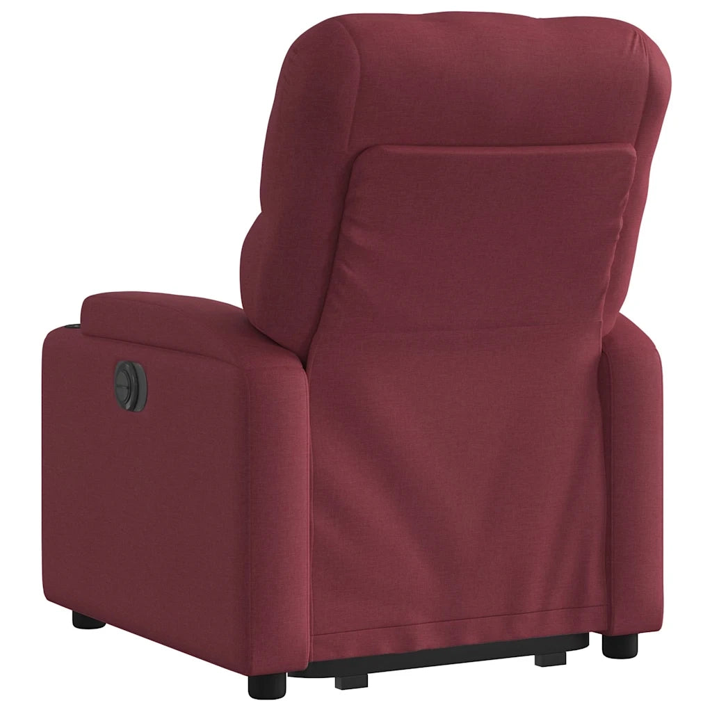 Poltrona | Sedia Relax Alzapersona Reclinabile Rosso Vino in Tessuto