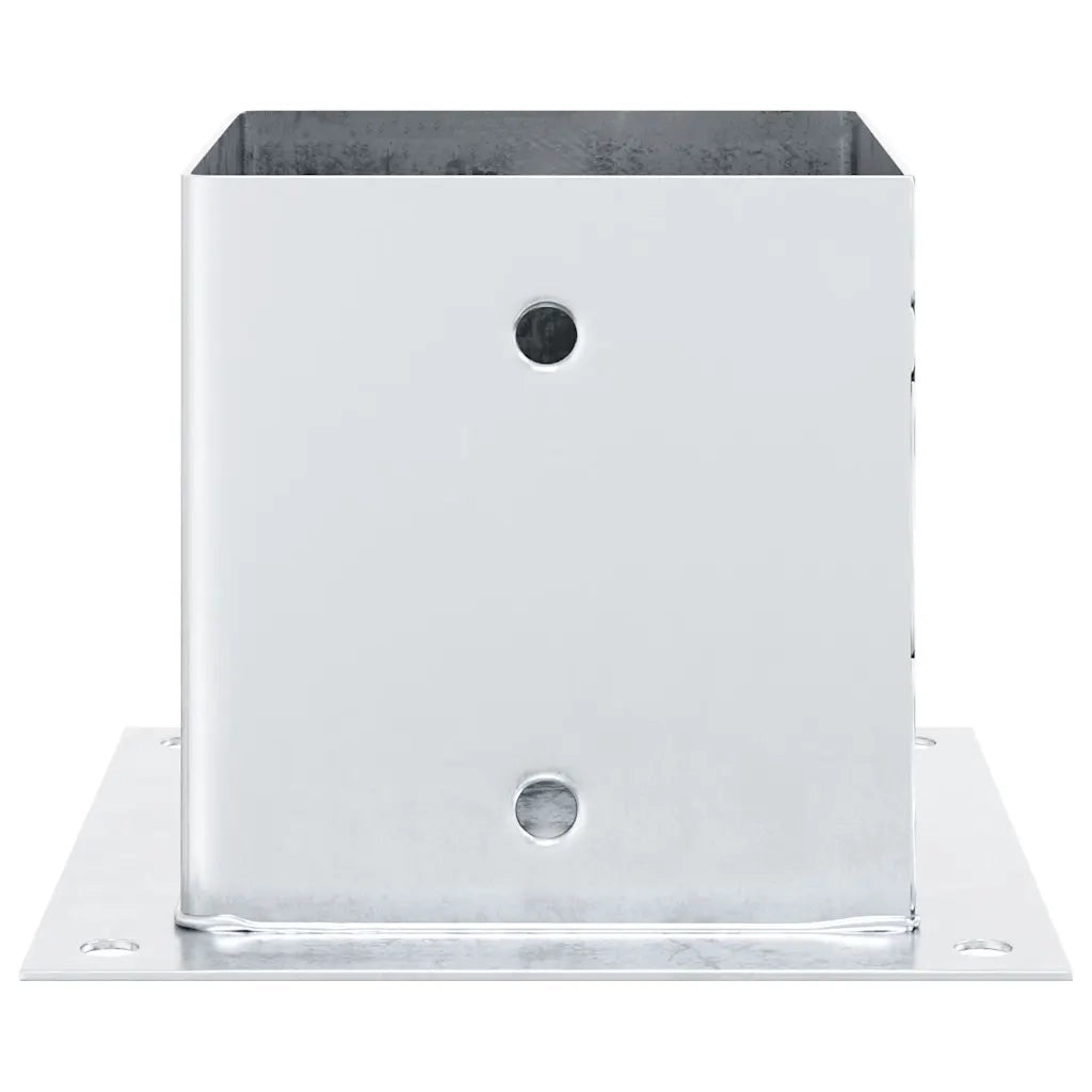 Basi per Pali Quadrate 12 pz Argento 141x141 mm Acciaio Zincato
