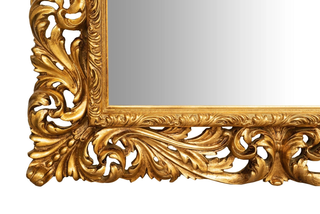 Biscottini SPECCHIERA DA PARETE IN LEGNO FINITURA FOGLIA ORO ANTICATO MADE IN ITALY