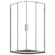 Box doccia semicircolare trasparente scorrevole h195 6mm atena, misura 90x90