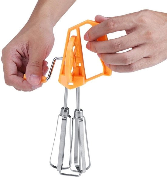 Manicotto per impastare, set di accessori, schiuma, acciaio inossidabile, manicotto per impastare, glutine, garde rotante per mescolare, amalgamare, sbattere e mescolare (arancione)