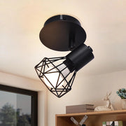 ZMH Faretto da soffitto retrò neri testa singola orientabile 350° E14 40W