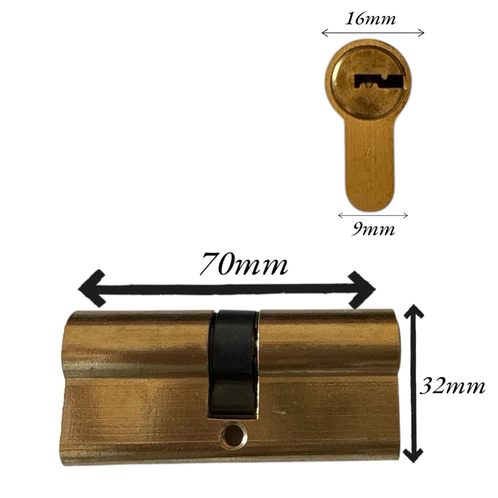 Serratura Cilindro Sicurezza Per Serrature da 70mm Con 5 Chiavi Lucchetto Porta