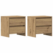 Set di 2 Comodini | Armadio da Notte | Mobiletto da notte Rovere artigianale 45 x 34 x 44,5 cm