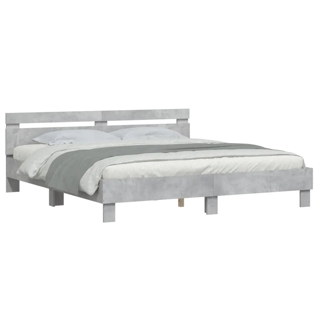 Giroletto Testiera Grigio Cemento 200x200 cm Legno Multistrato 3207395