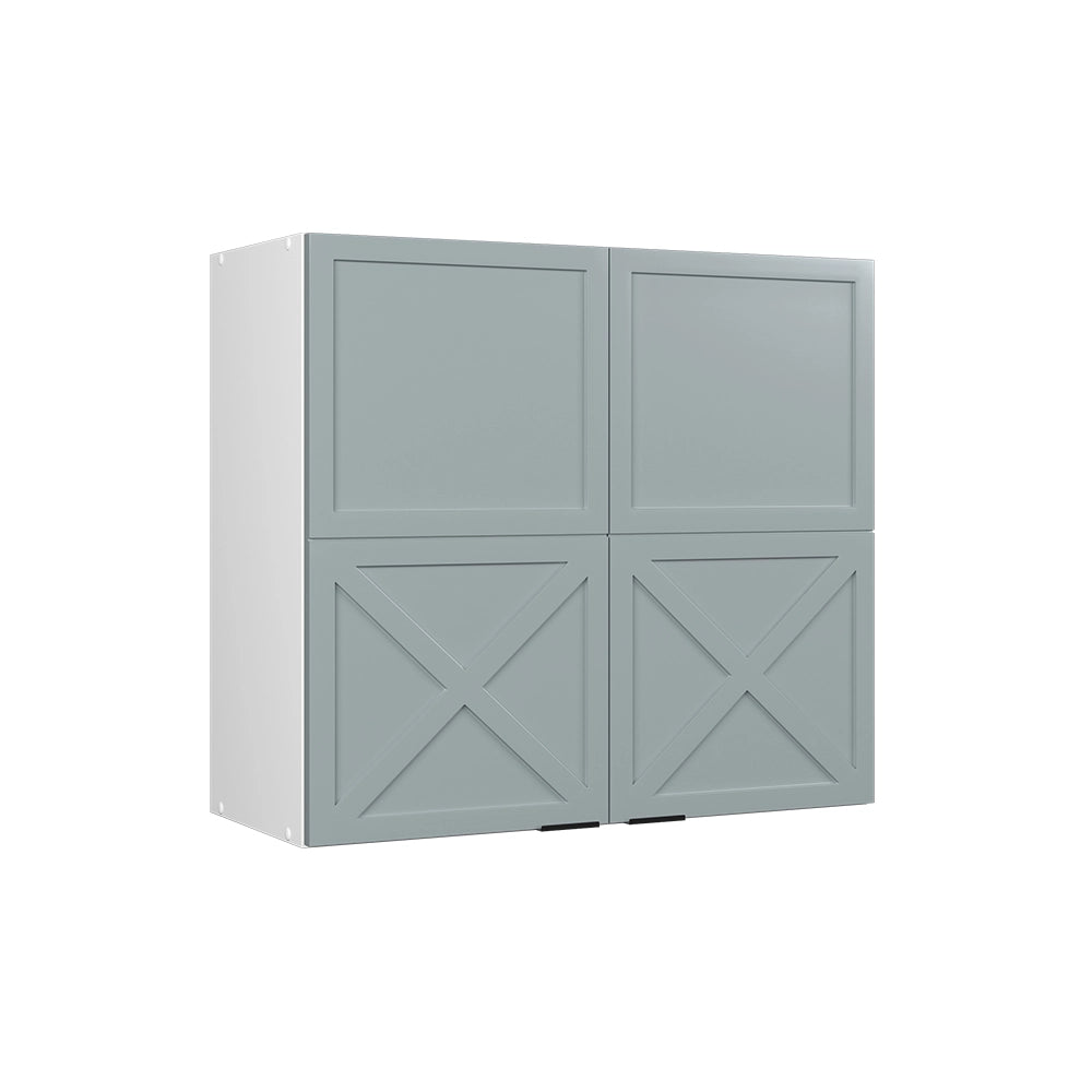 Vicco Mobile da cucina in vetro Blu-grigio chiaro 80 cm