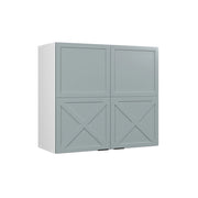 Vicco Mobile da cucina in vetro Blu-grigio chiaro 80 cm