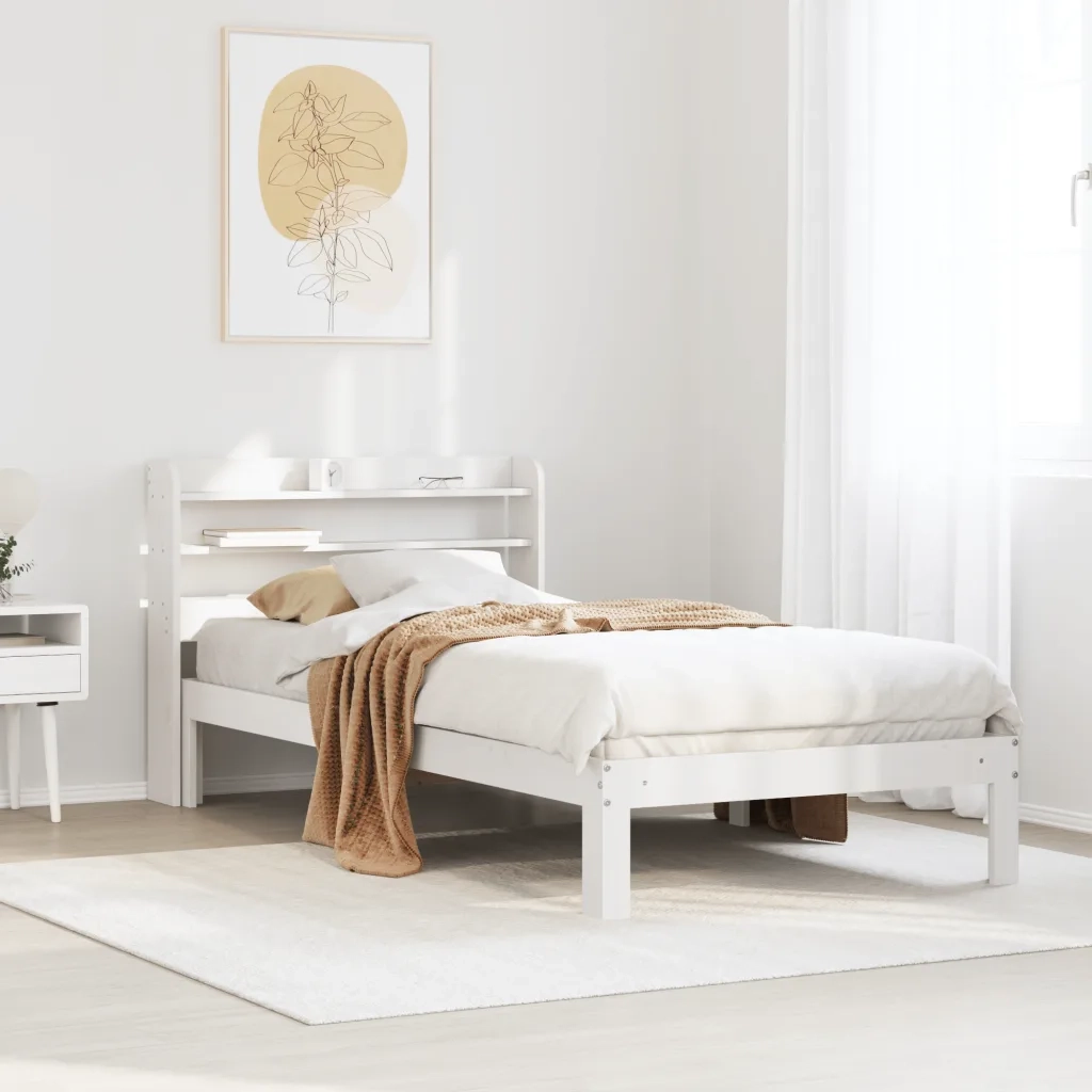 Giroletto con Testiera senza Materasso Bianco 100x200 cm