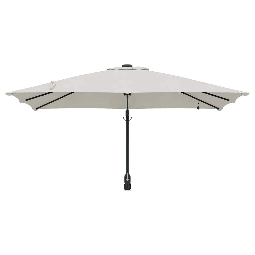 Ombrellone da giardino inclinabile 248,5 x 247,5 x 160 cm design moderno con illuminazione a LED poliestere color sabbia 02_0058650