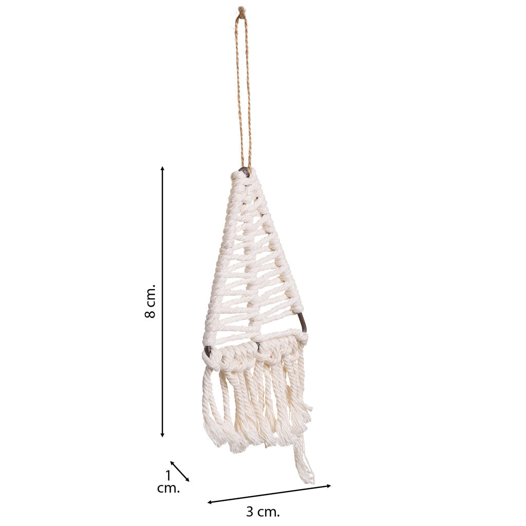 Albero decorativo in cotone intrecciato bianco 8x01x13h