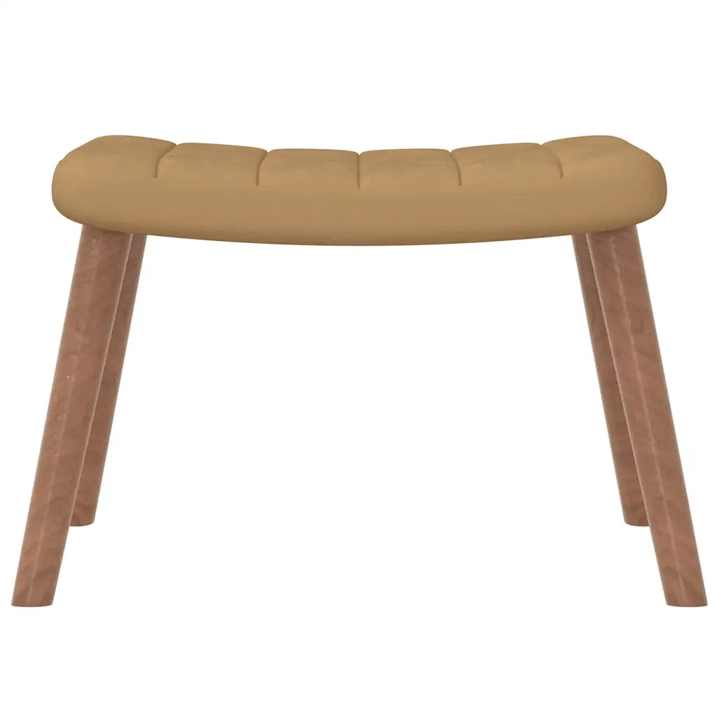 Poltrona Relax con Poggiapiedi Marrone in Velluto cod mxl 9077
