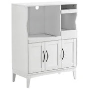 Credenza Cucina Salvaspazio con 2 Armadietti e 2 Ripiani Estraibili in Legno, 84x39x109 cm, Bianco