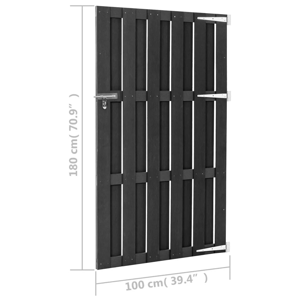 Cancello da Giardino in WPC 100x180 cm Grigio CFW3868238