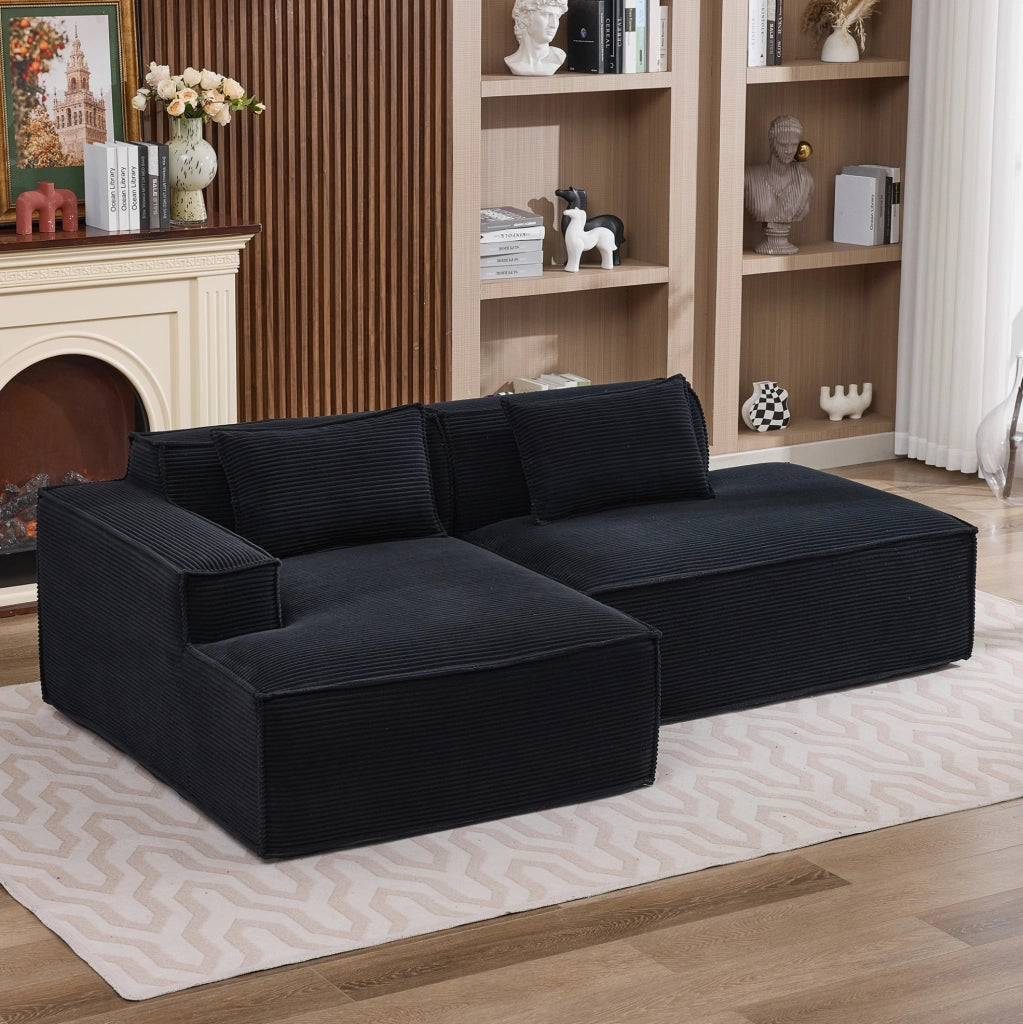 Divano imbottito 235 cm in poliestere nero HOMVRA
