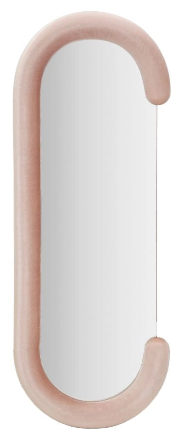 Specchio da muro cornice in velluto rosa 60x7x160cm CHANTAL