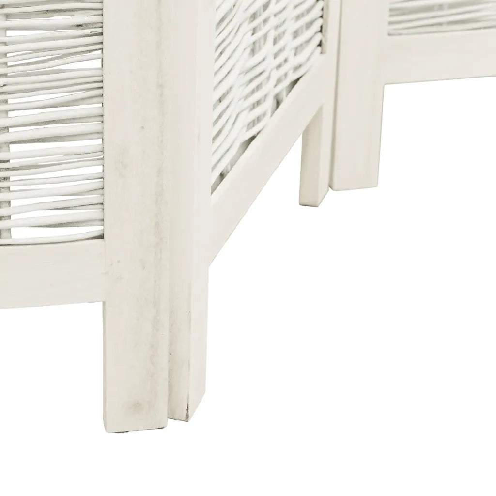 Divisorio Ambienti | Divider per stanze | Paravento 5Pannelli Bianco Legno Massello di Paulownia
