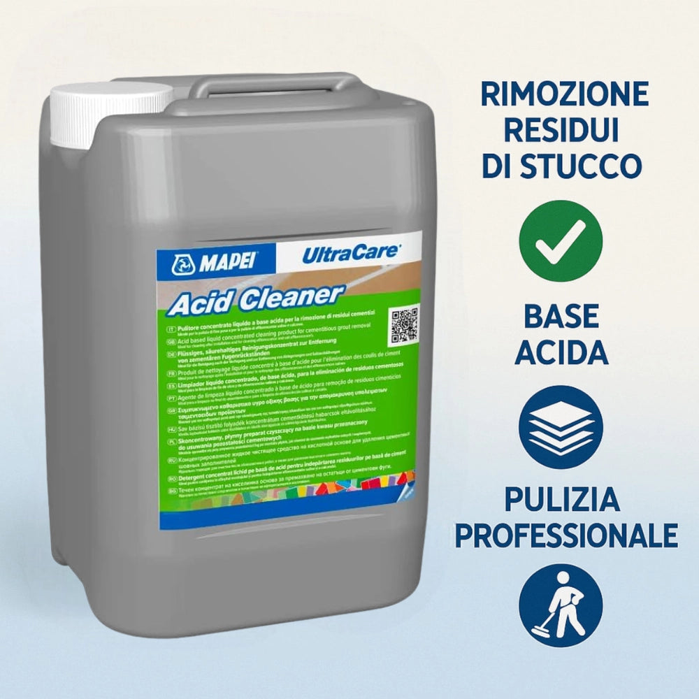 Ultracare acid cleaner pulitore liquido multiuso base acida gres piastrelle 5 l