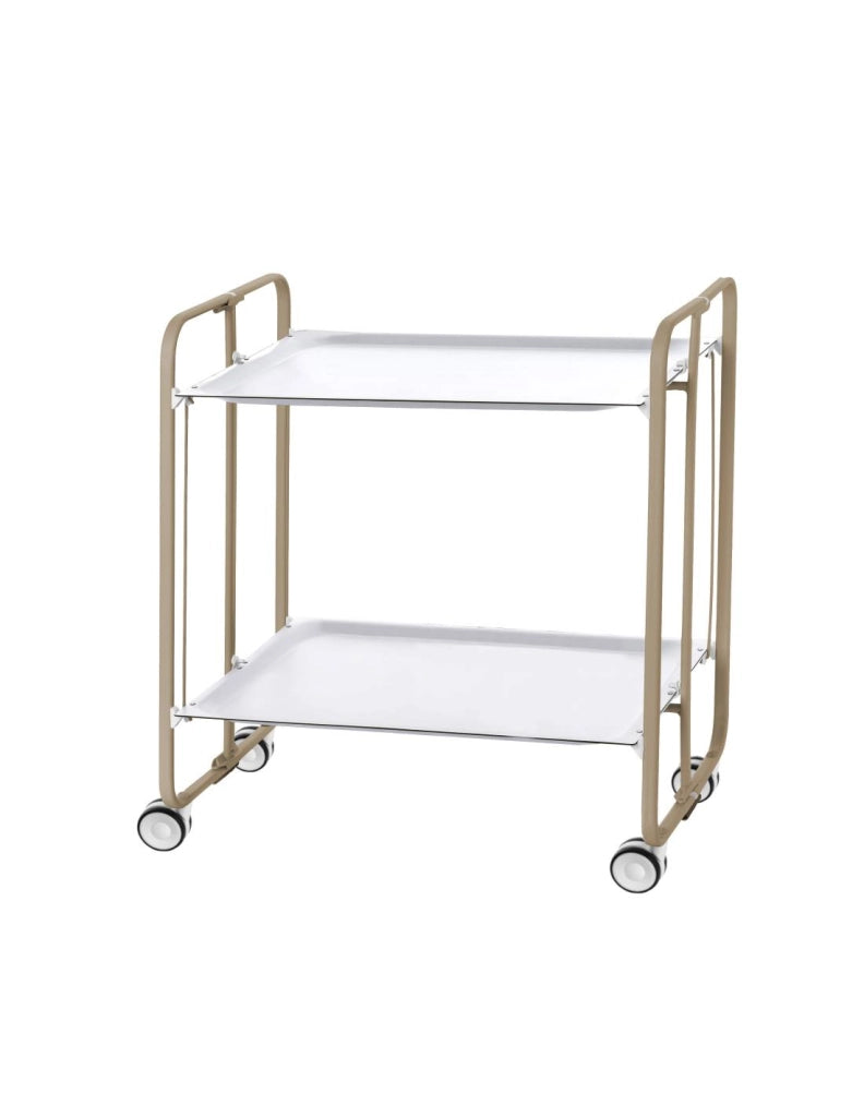 Carrello da cucina pieghevole sabbia con ruote BAUHAUS 2 ripiani