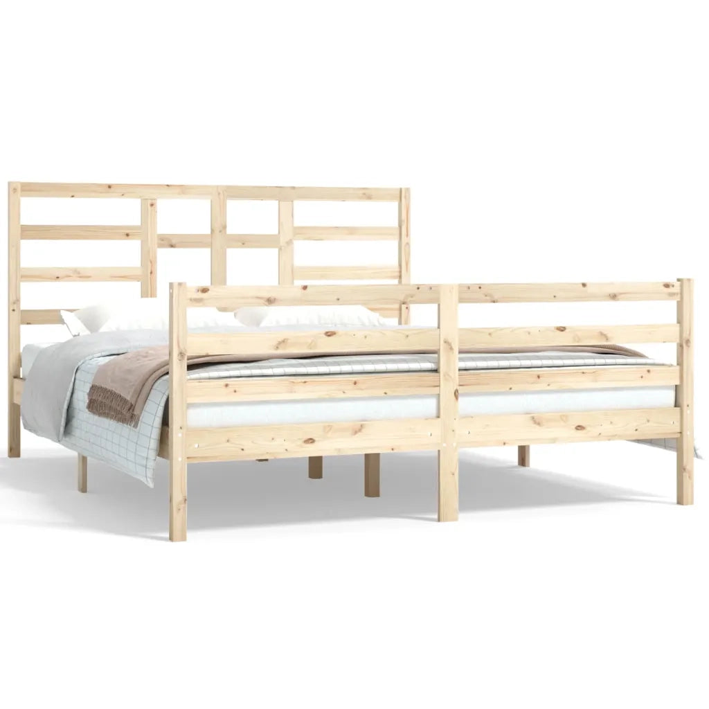 Giroletto senza Materasso-Struttura Letto in Legno Massello 160x200 cm 347876