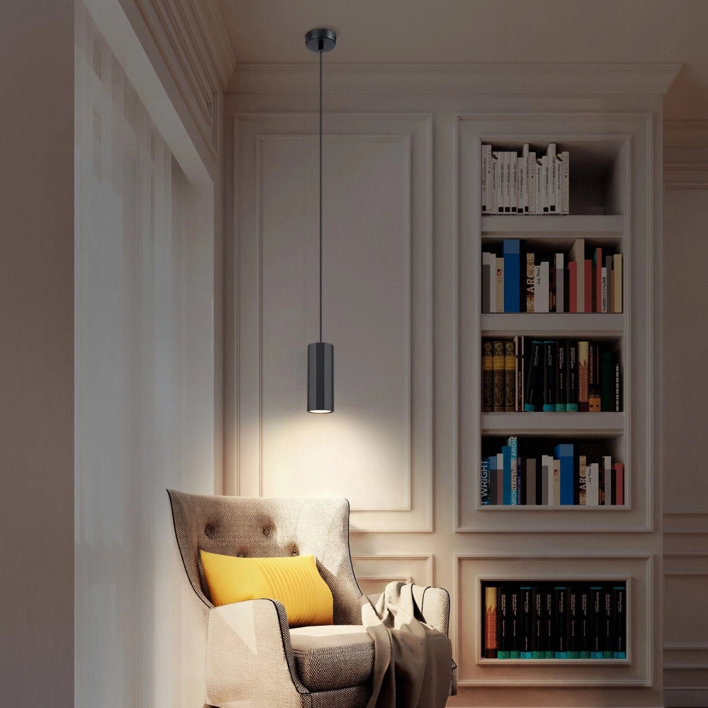 Lampada a Sospensione ZMH metallo nero GU10 1 luce moderna industriale 170 cm per soggiorno e sala da pranzo