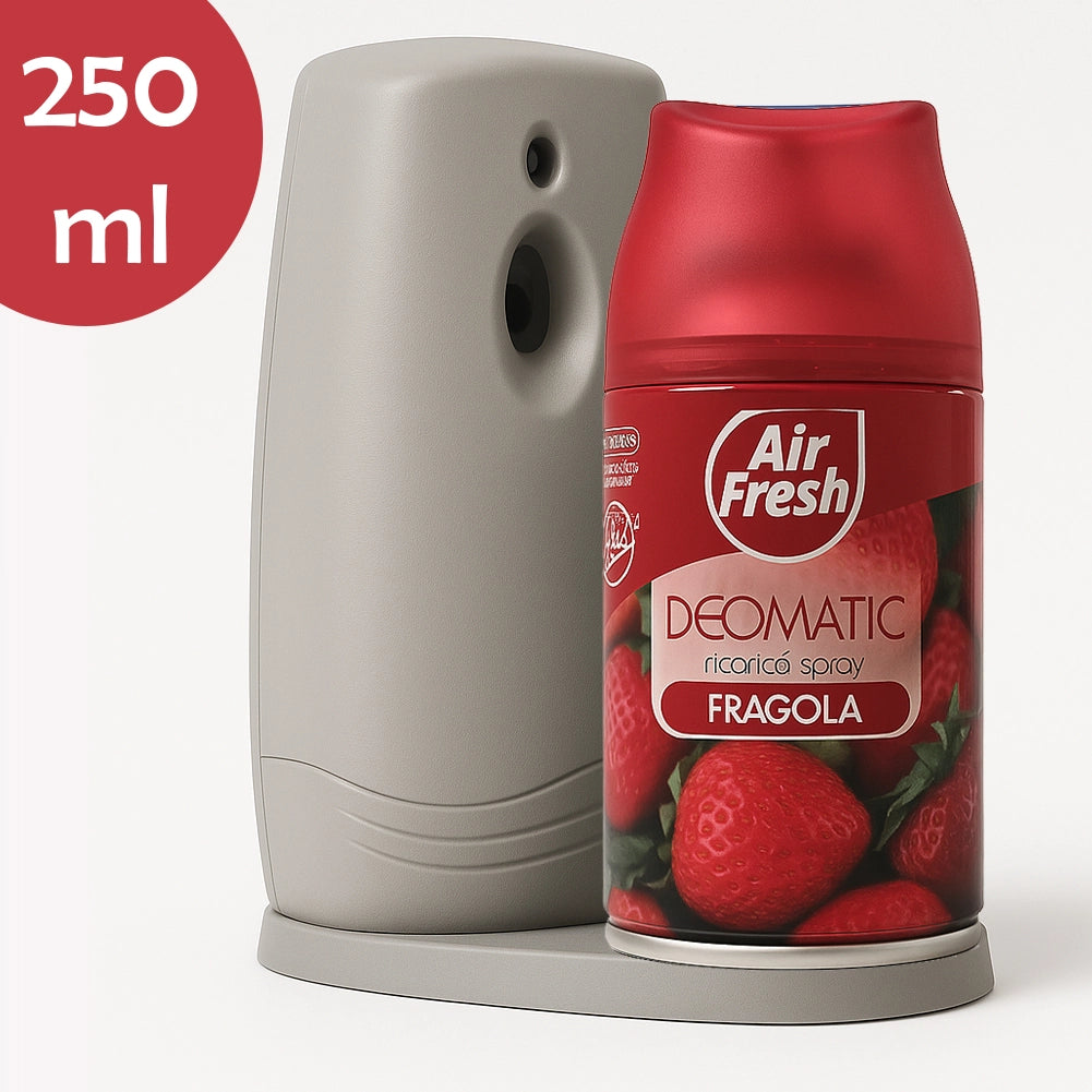 AIR FRESH Deomatic Set 6 x 250 ml Ricarica Spray Profumatore per Ambiente Fragola